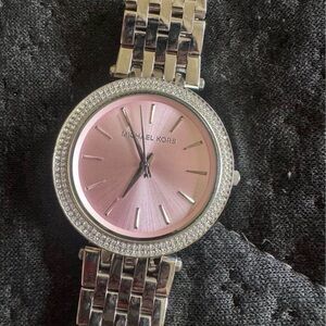 Michael Kors Silver Watch with Pink Dial
